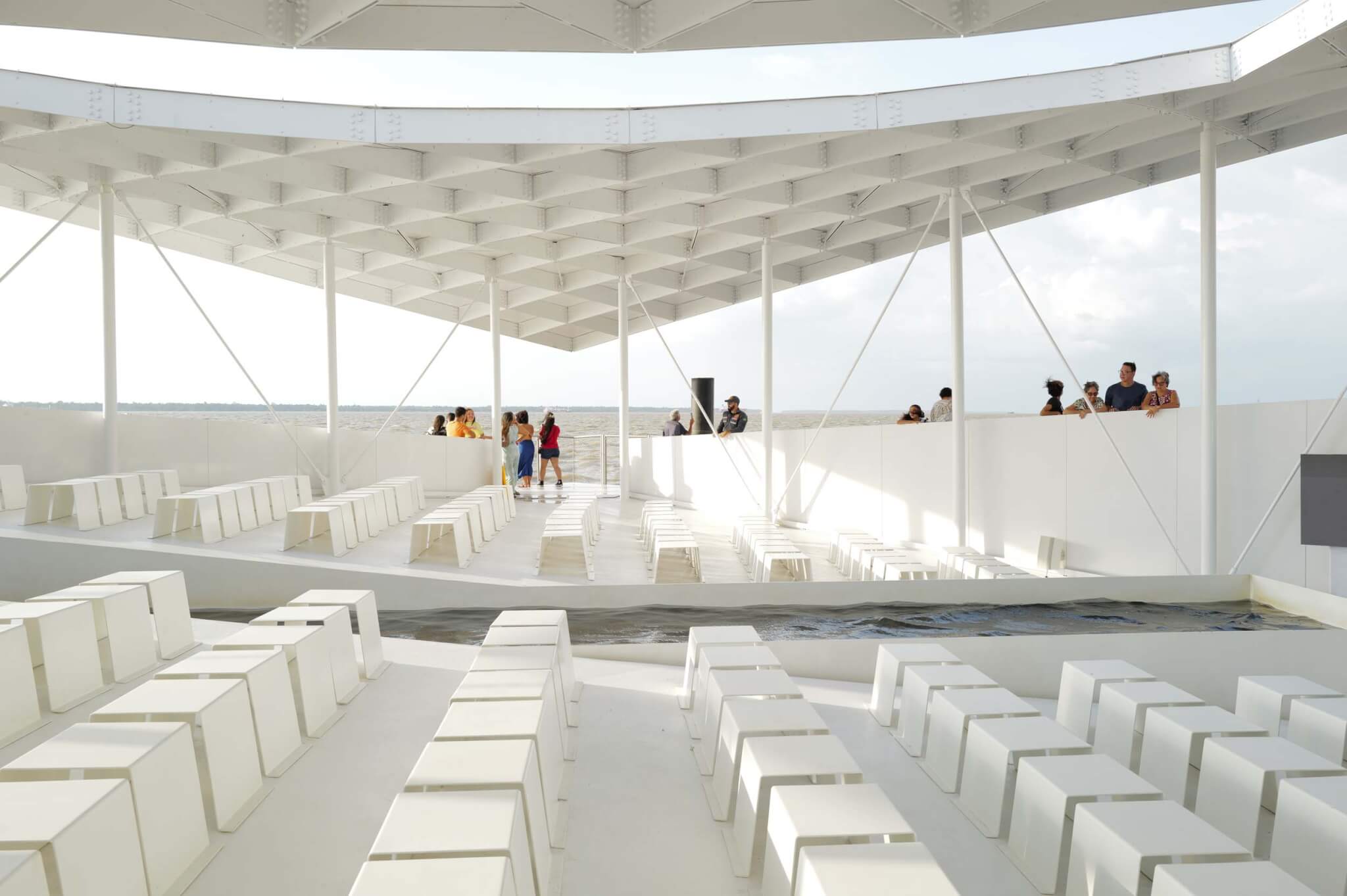 inside the floating pavilion at COP30