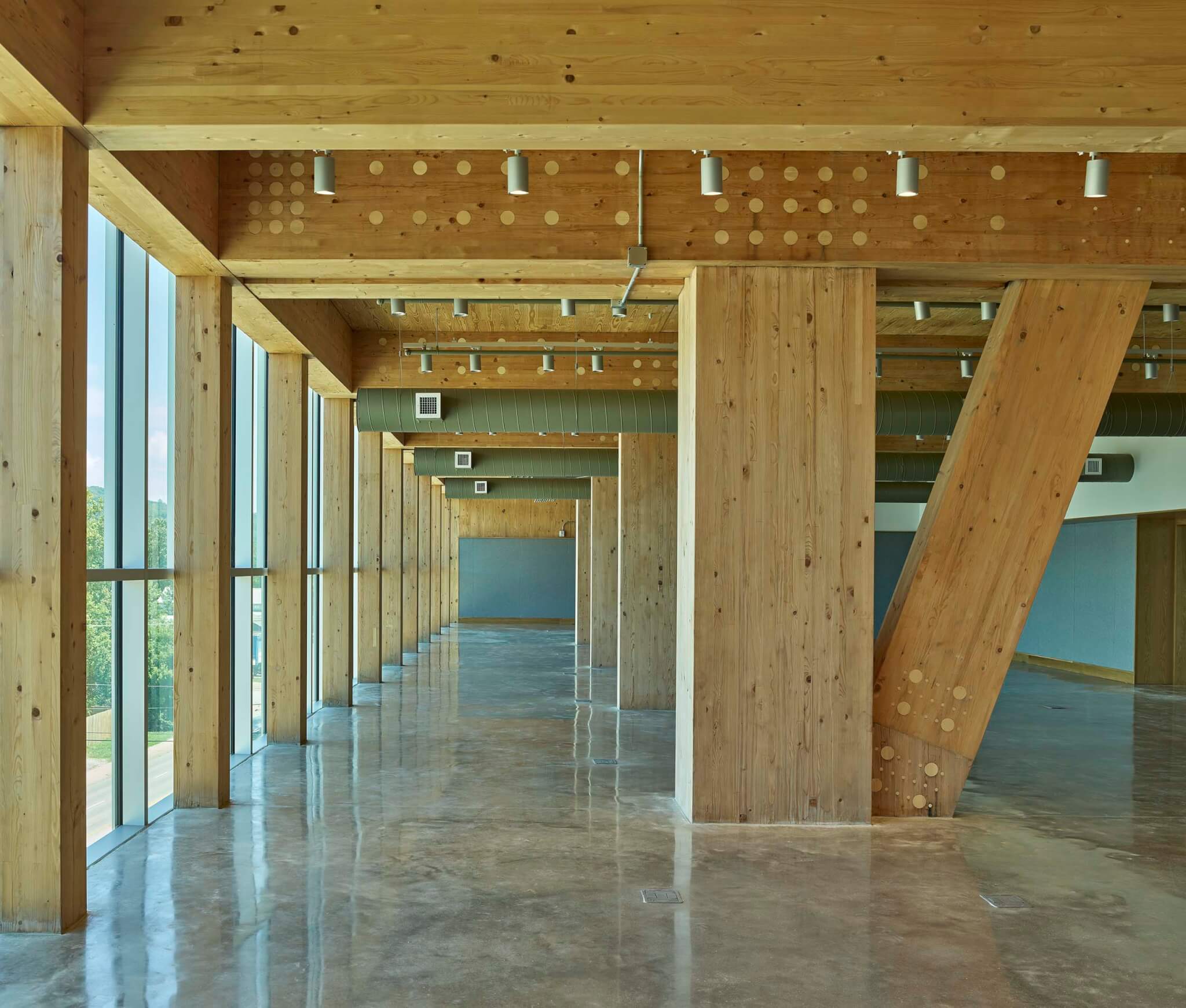 timber framing in the interior