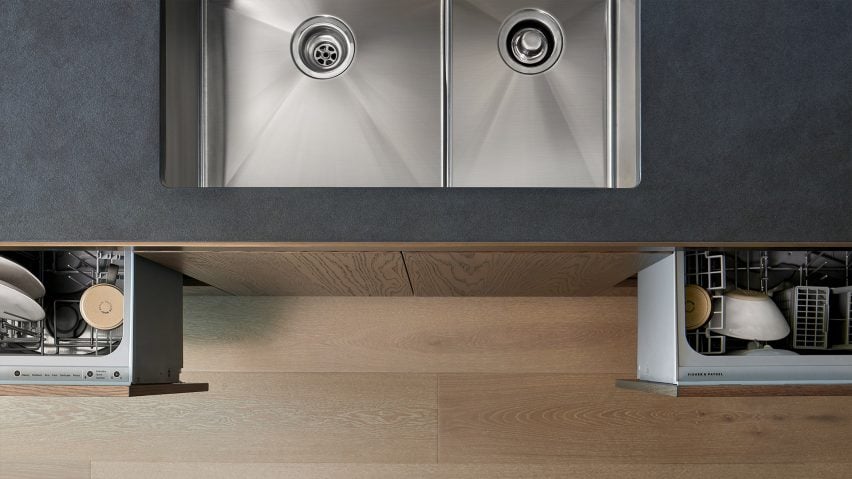 Top view of the benchtop with Fisher & Paykel appliances