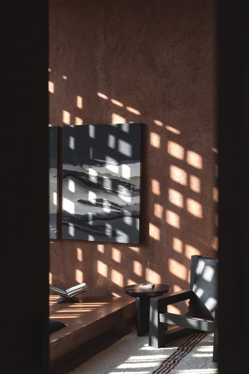 Light and shadow in bedroom at Further Hotel