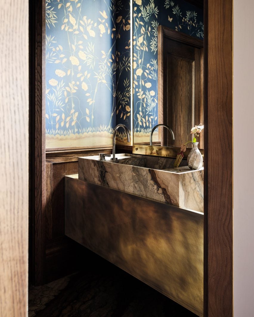 Bathroom with marble sink