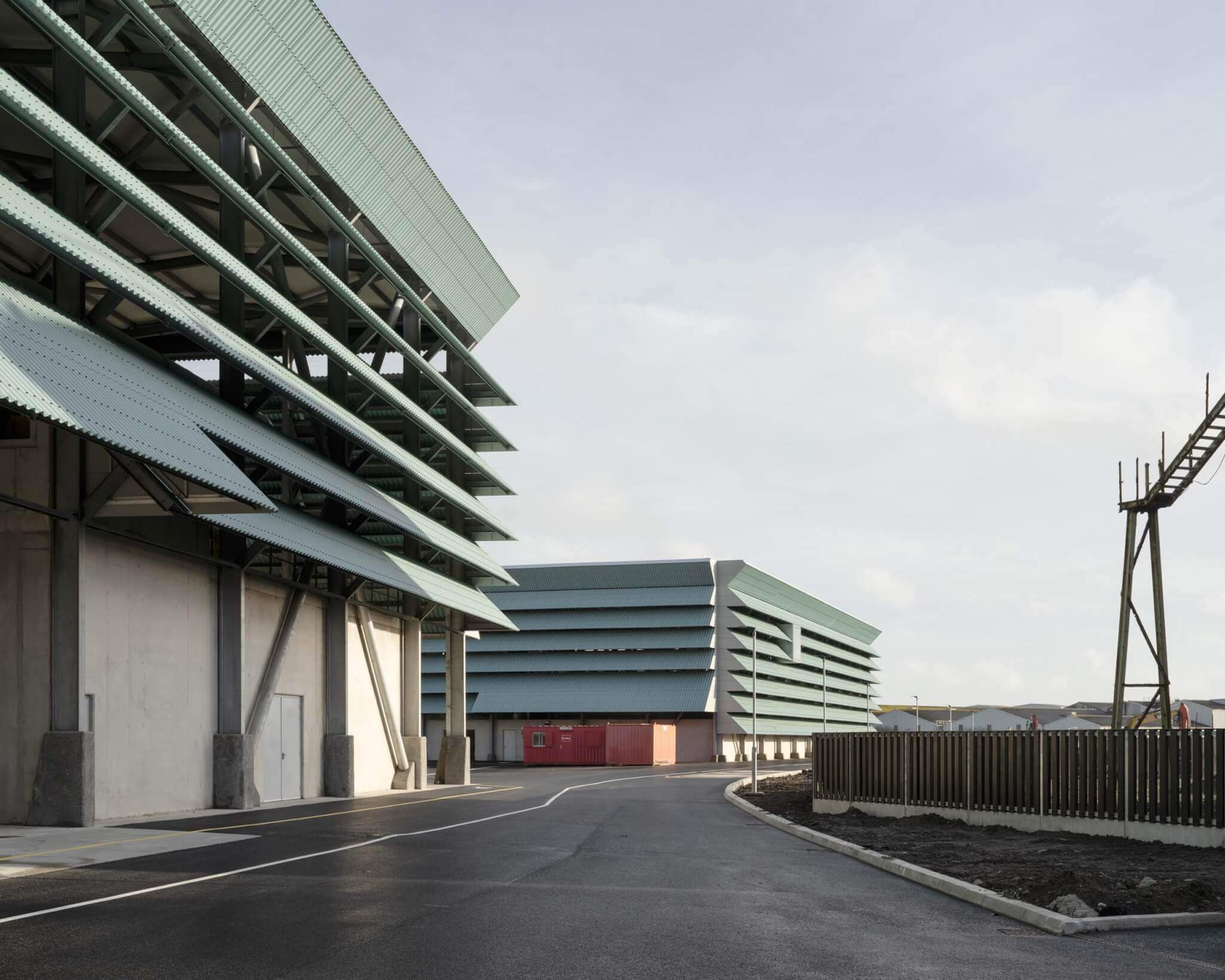 green sun shade facade