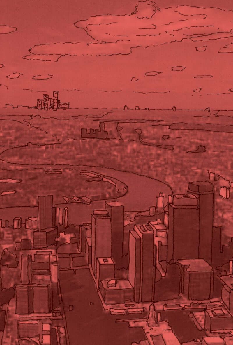 An illustration of a city from The Continuous City