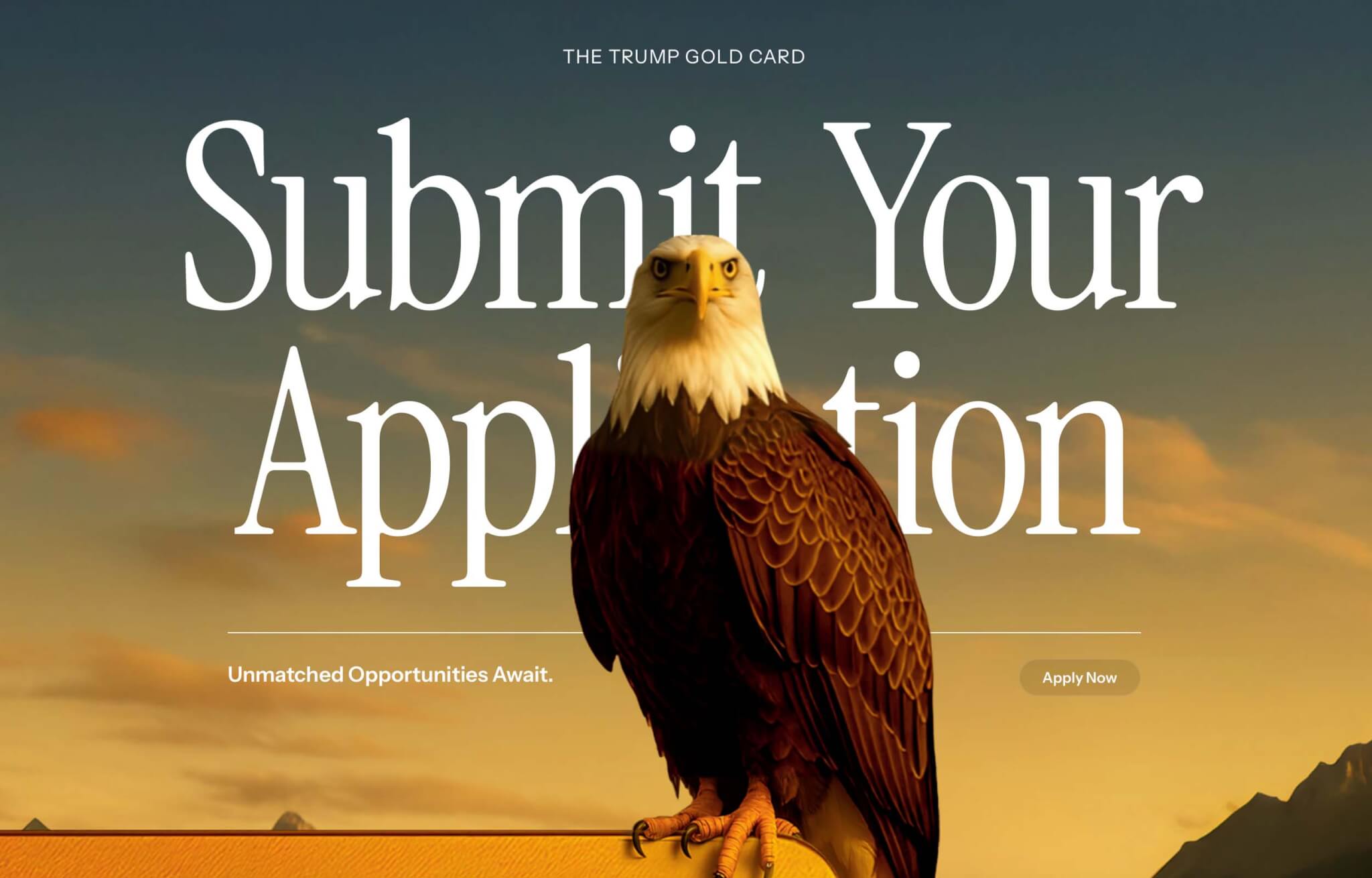 eagle on trump gold card web page