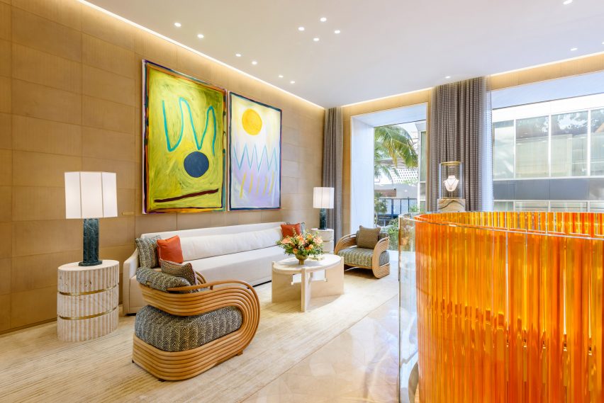 Seating area within a boutique