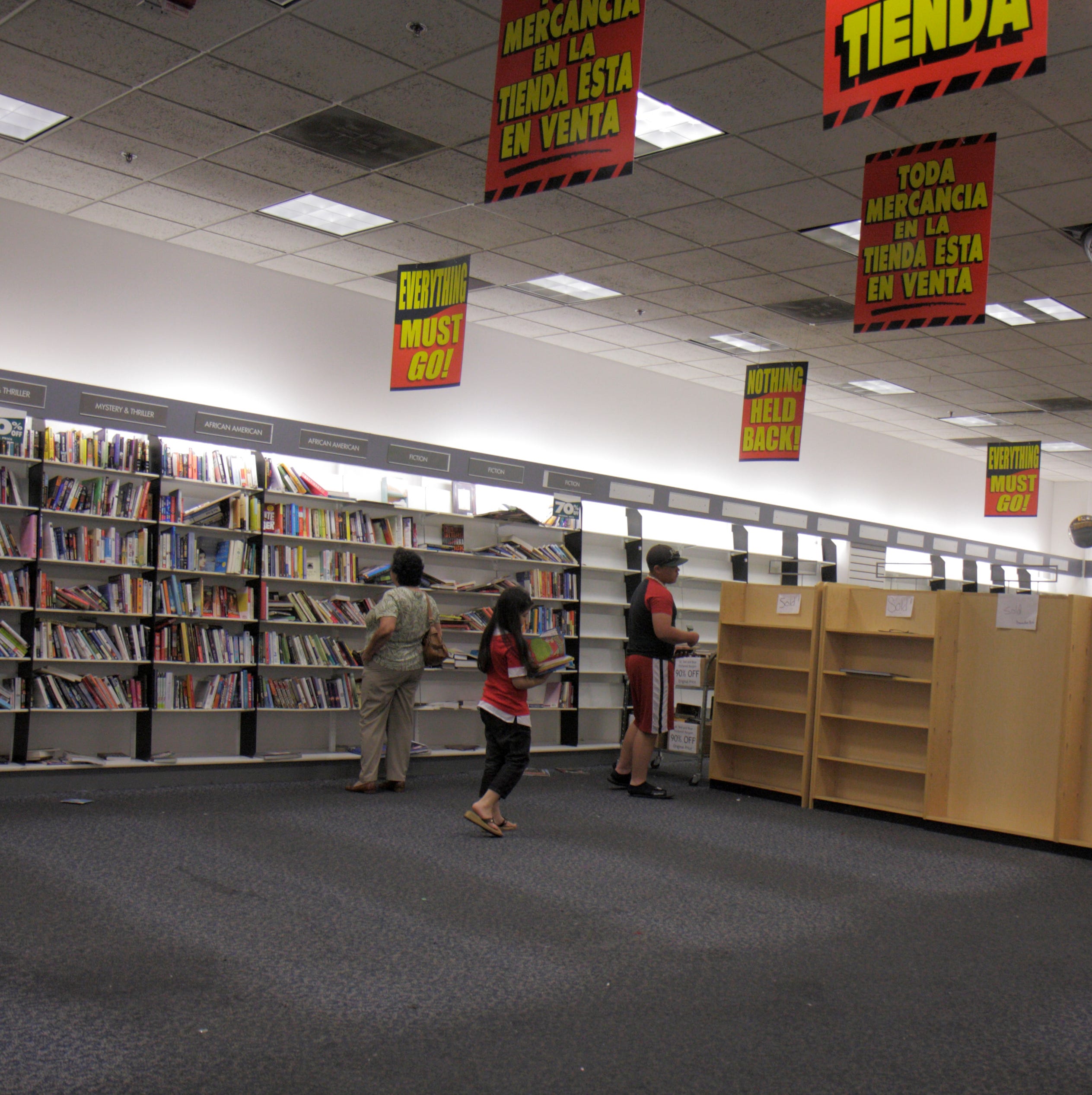 A clearance sale at Waldenbooks. a clearance sale at waldenbooks