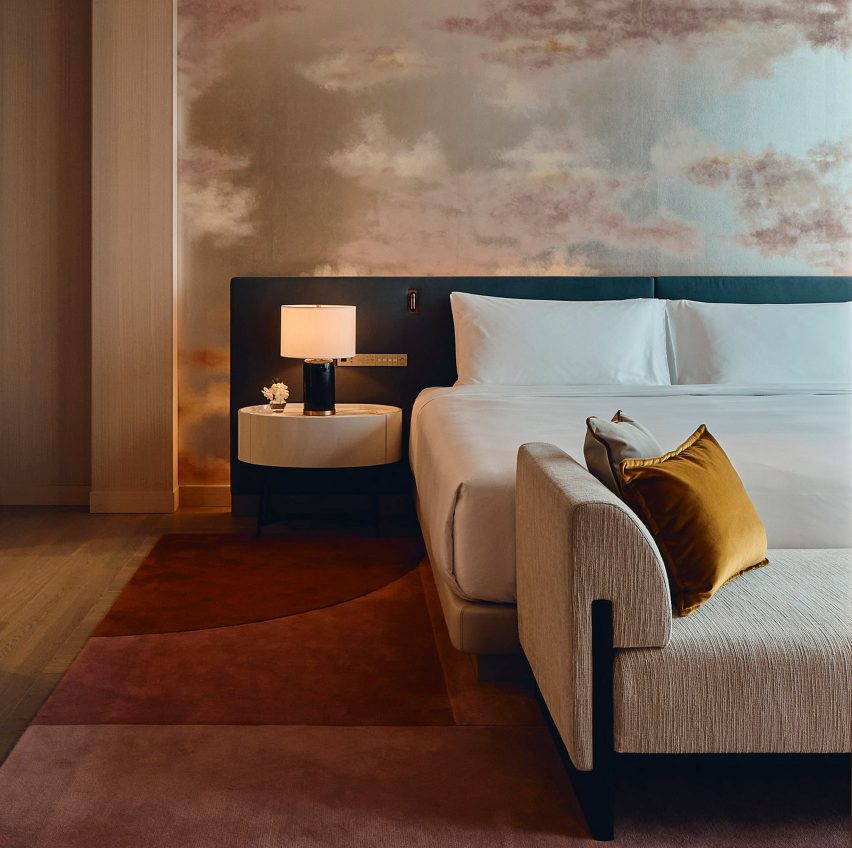 Bedroom in Tokyo skyscraper hotel