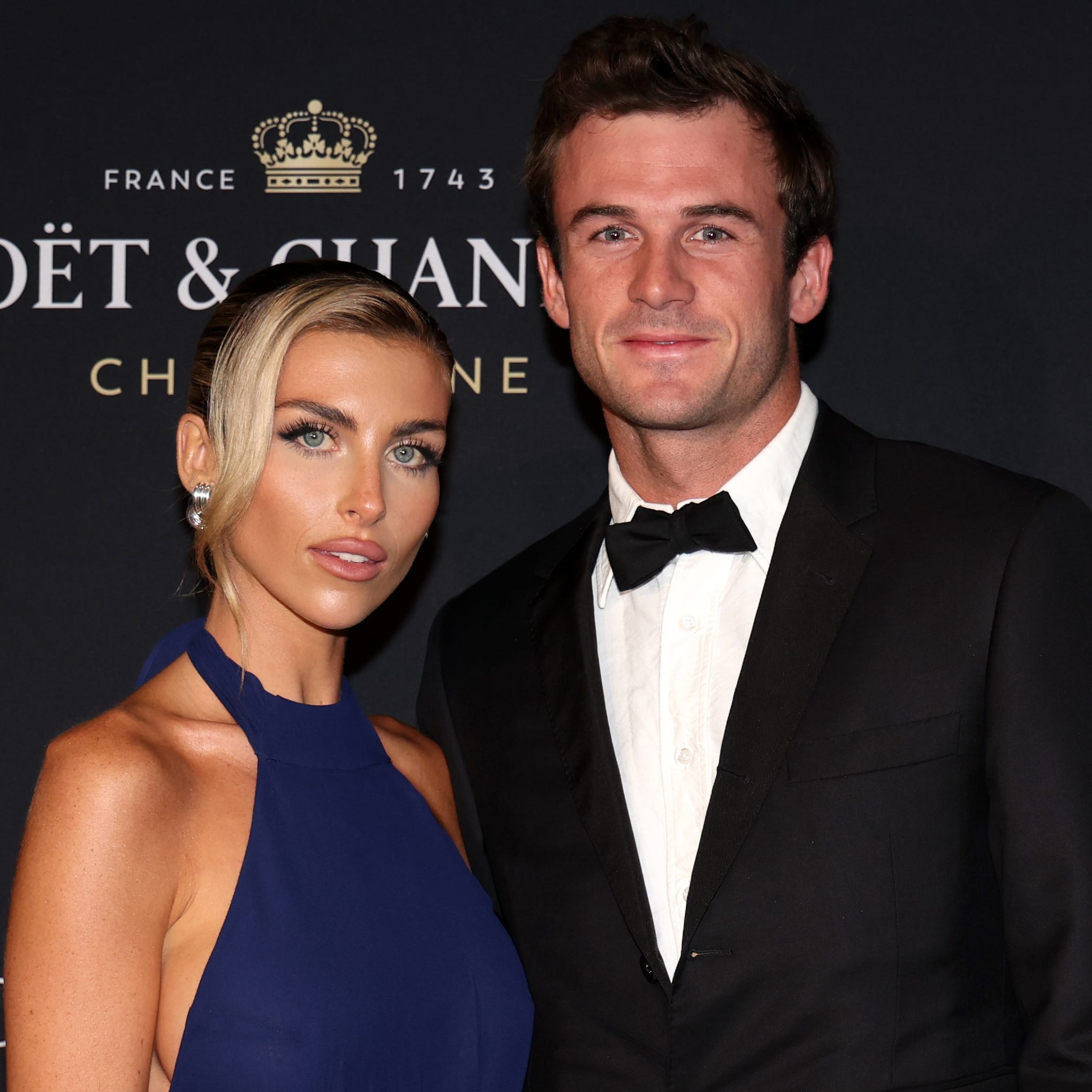 vancouver, british columbia september 21: tommy paul of team world and paige lorenze arrive on the black carpet for the laver cup gala ahead of the laver cup at rogers arena on september 21, 2023 in vancouver, british columbia. (photo by matthew stockman/getty images for laver cup)