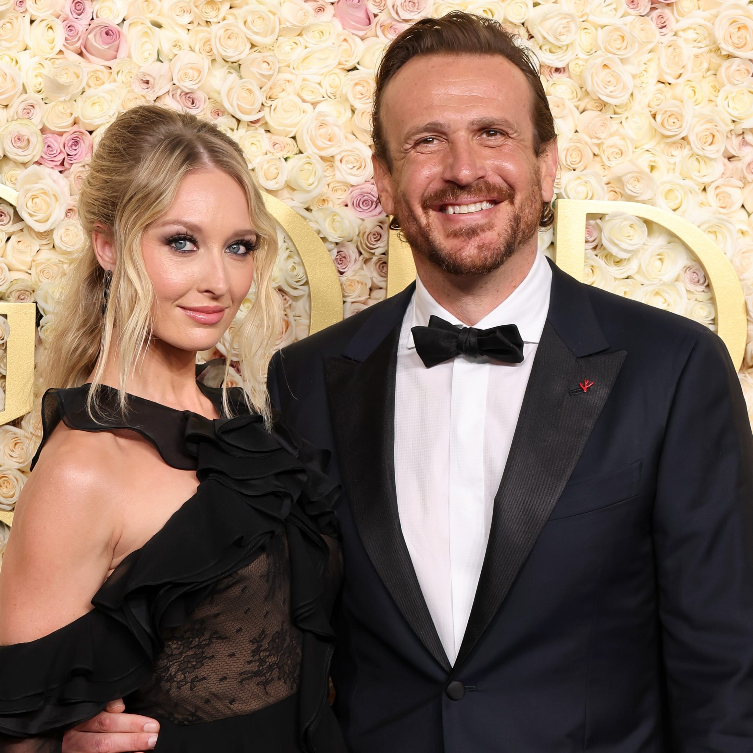 beverly hills, california january 05: (l r) kayla radomski and jason segel attend the 82nd annual golden globe awards at the beverly hilton on january 05, 2025 in beverly hills, california. (photo by amy sussman/getty images)
