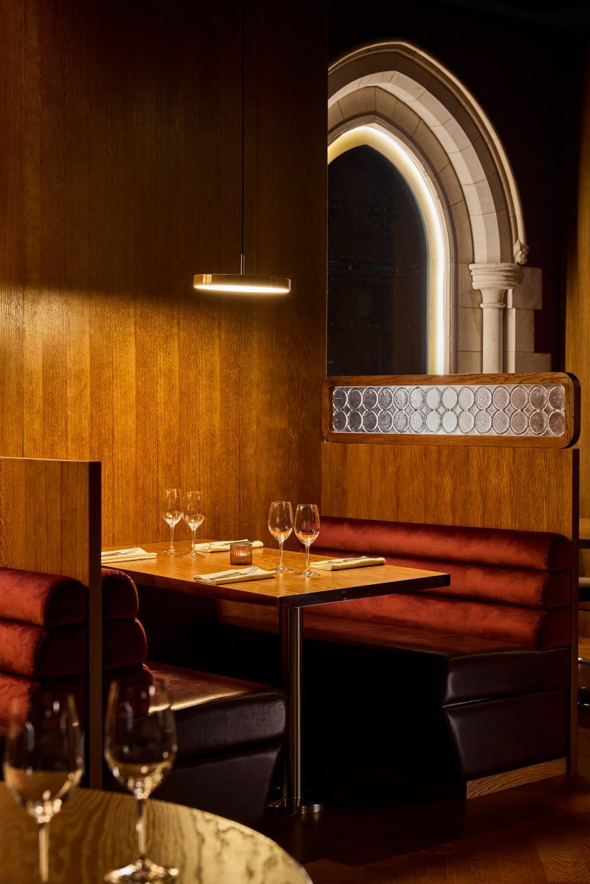 Opening to Fitzrovoa Chape inside restaurant