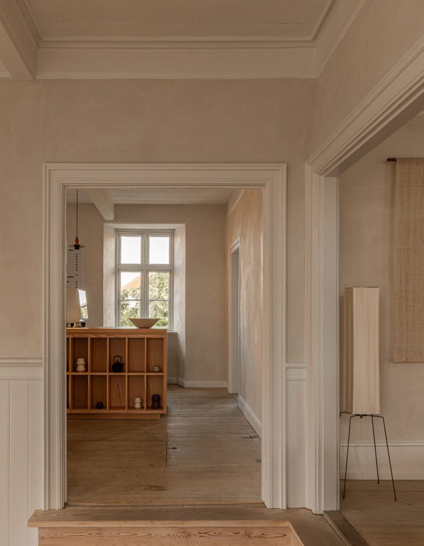 Wooden coffee counter in Danish gallery
