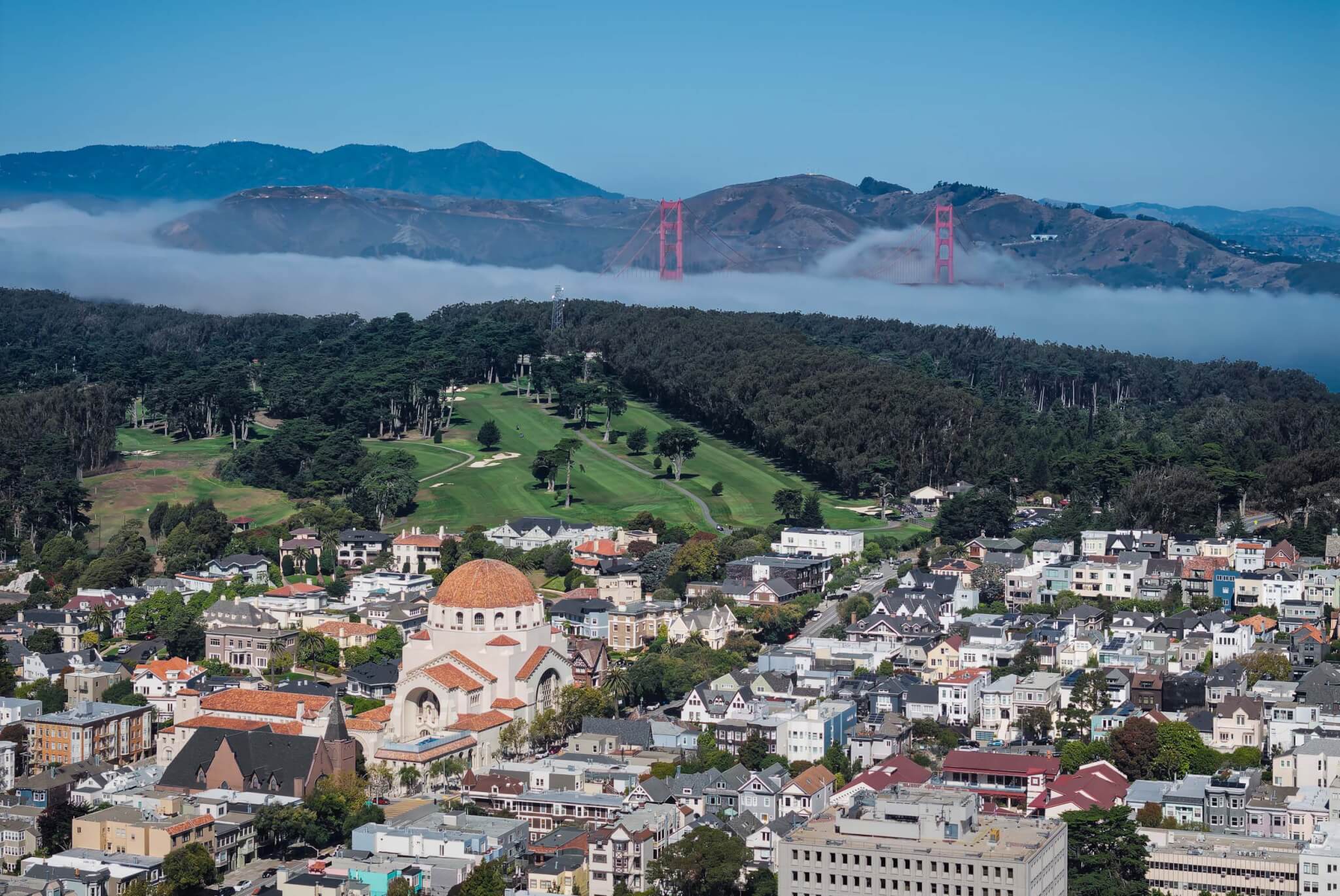 aerial view of Temple Emanu-El