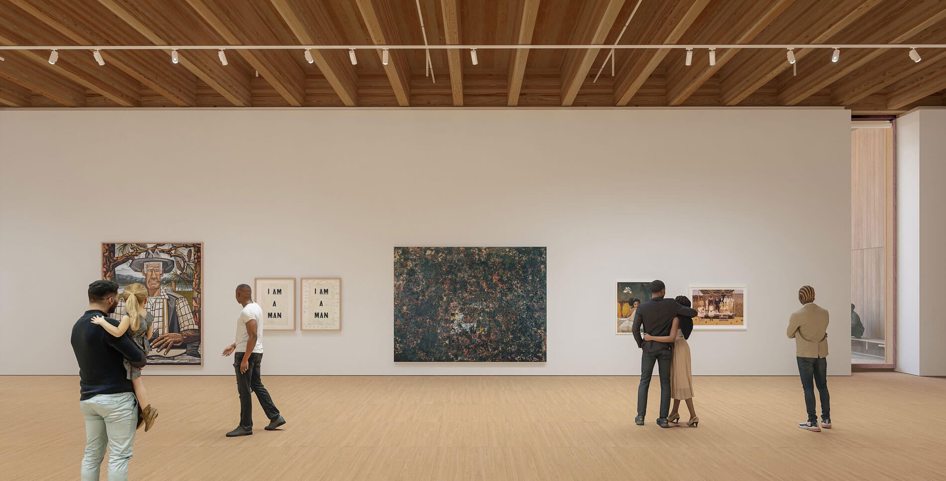 West Gallery rendering revealing timber framing