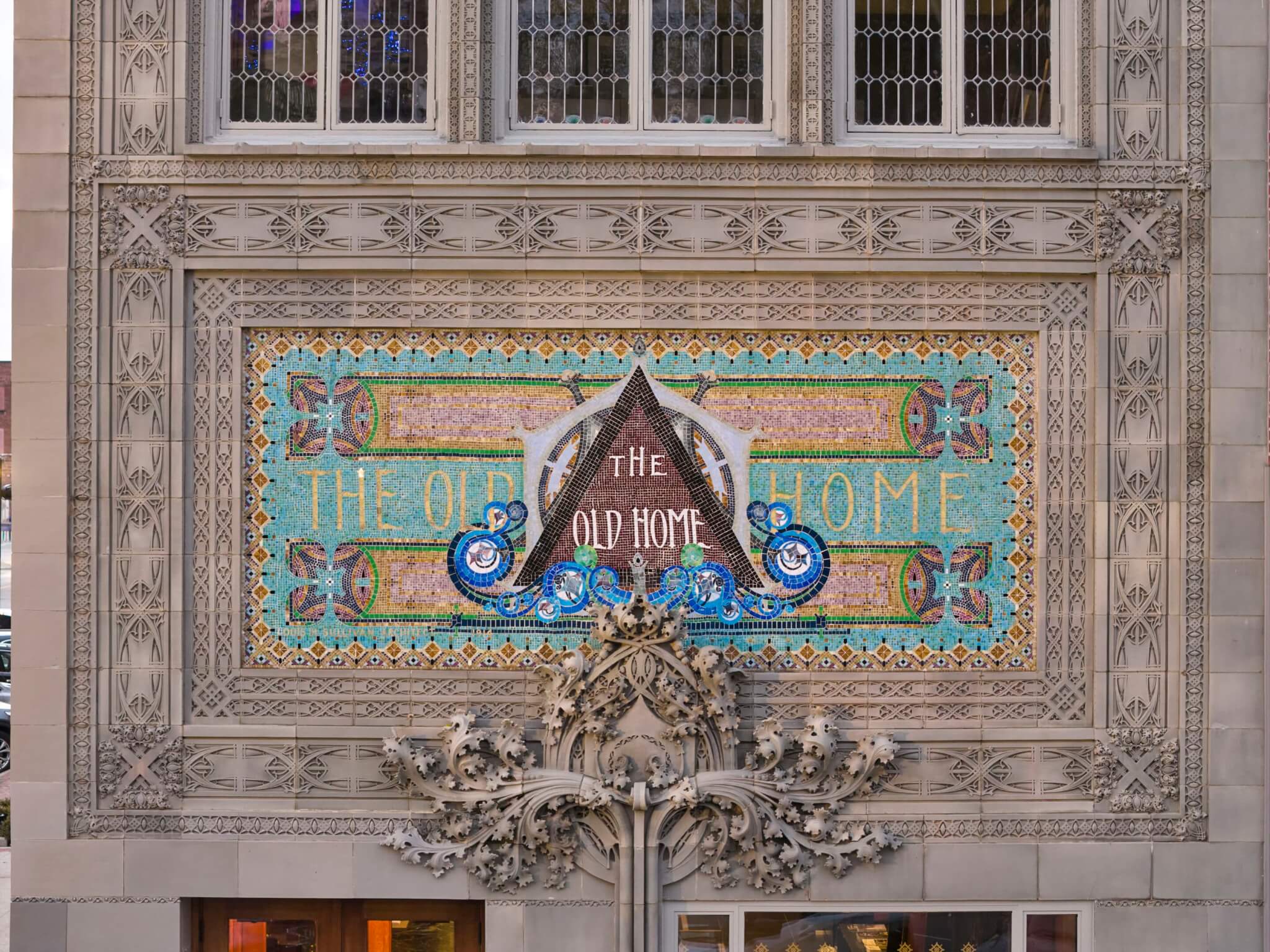 close-up of where terra-cotta was replaced