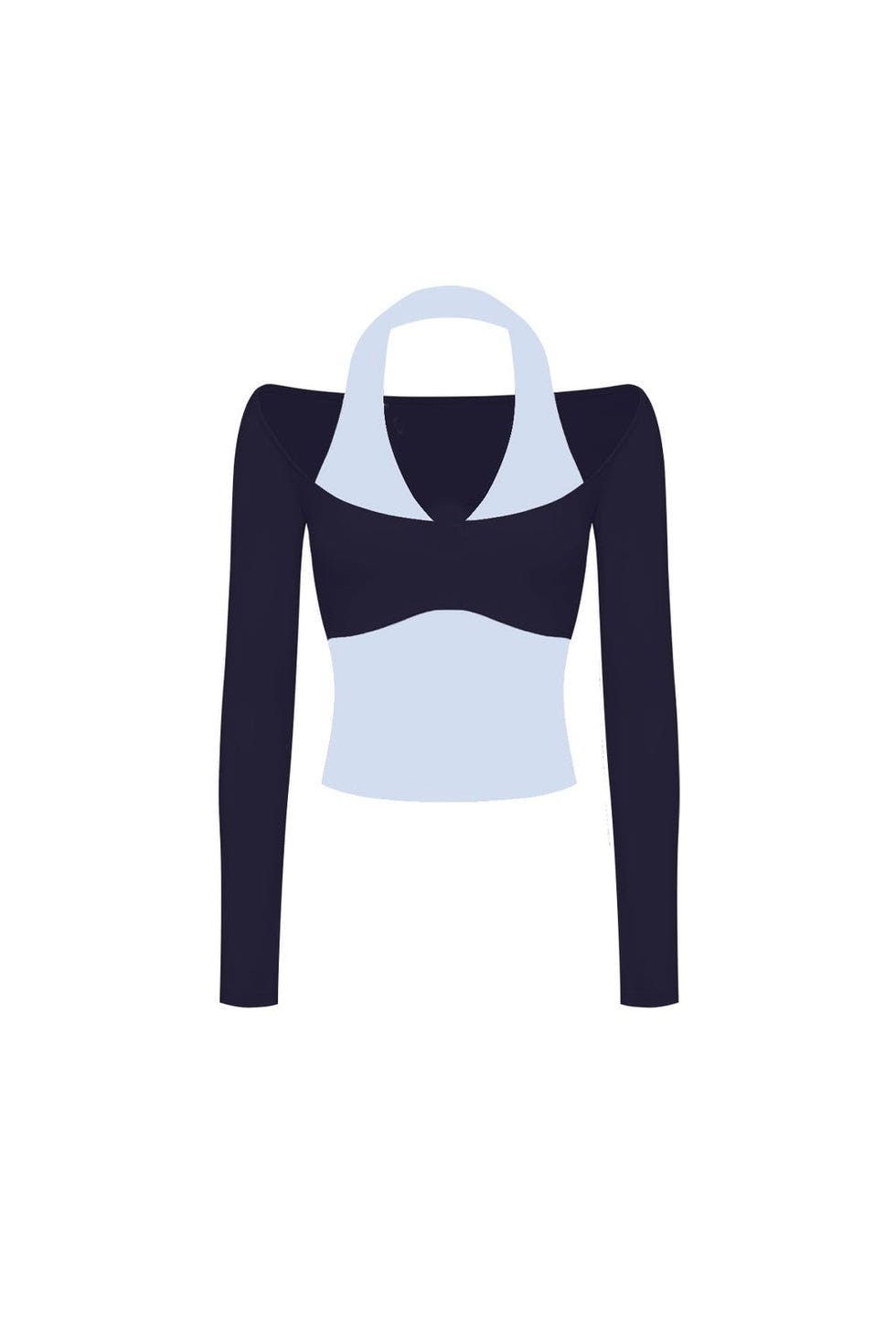 Colorblock One-Piece Long Sleeve Top (Midnight/Heavenly)