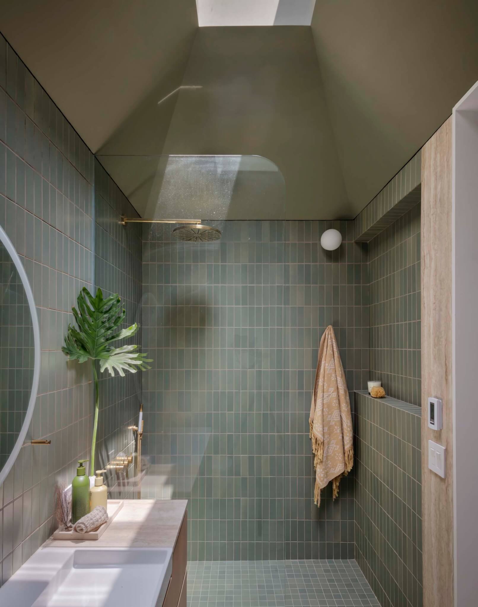 green tile bathroom
