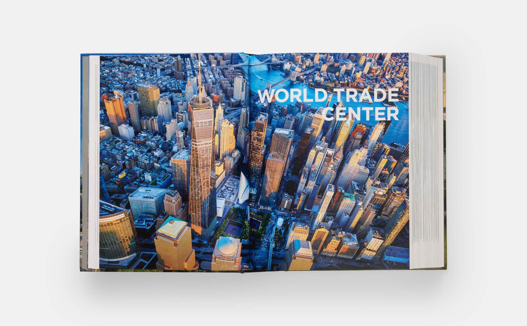 aerial view of world trade center in book