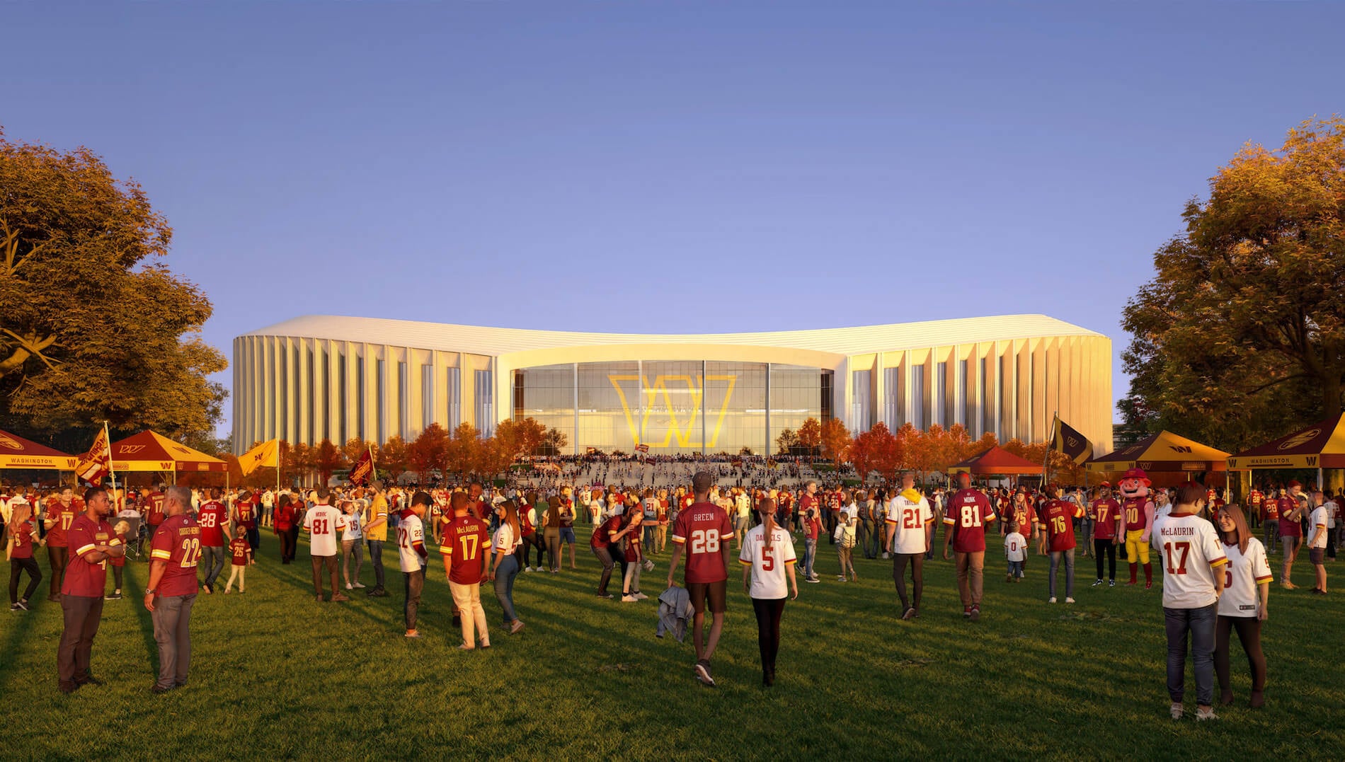 lawn in front of washington commanders stadium